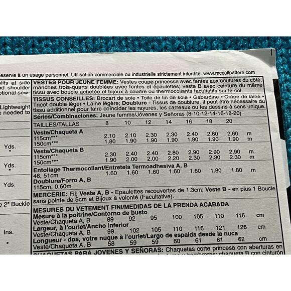 McCalls 5668 suit jacket sewing pattern Nacy Zieman size 8 10 12 14 16 18 20 - Picture 6 of 7